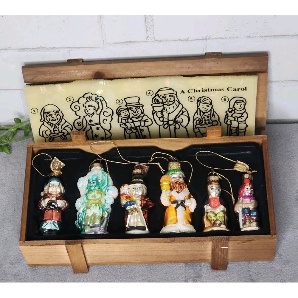Thomas Pacconi 2004 A Christmas Carol Blown Glass Christmas Ornament Set of 6